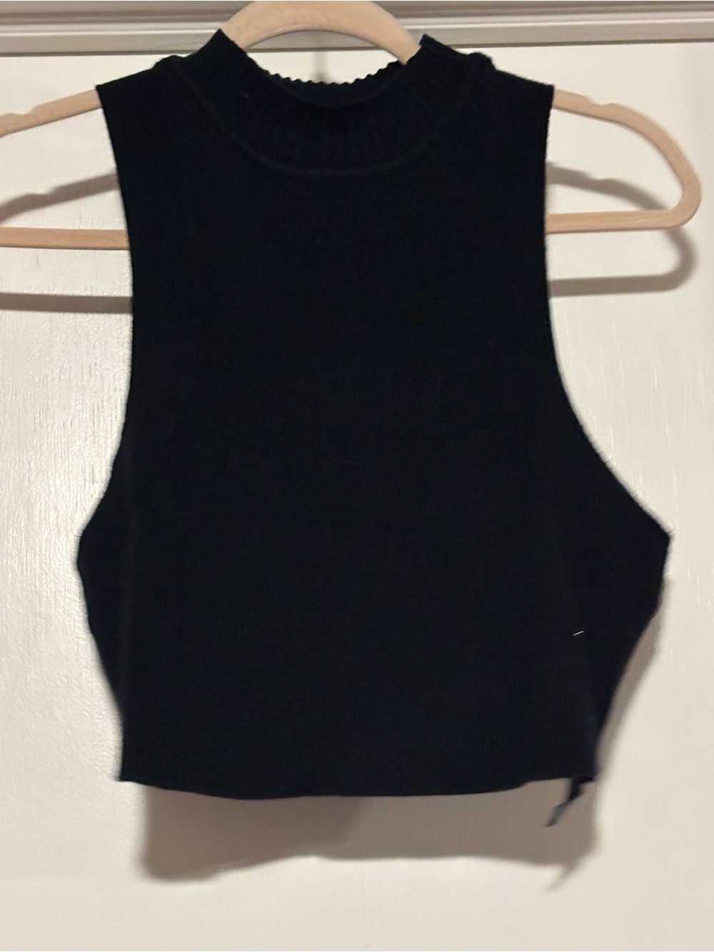 Savage X Fenty Black Sleeveless Mock Neck Crop Top